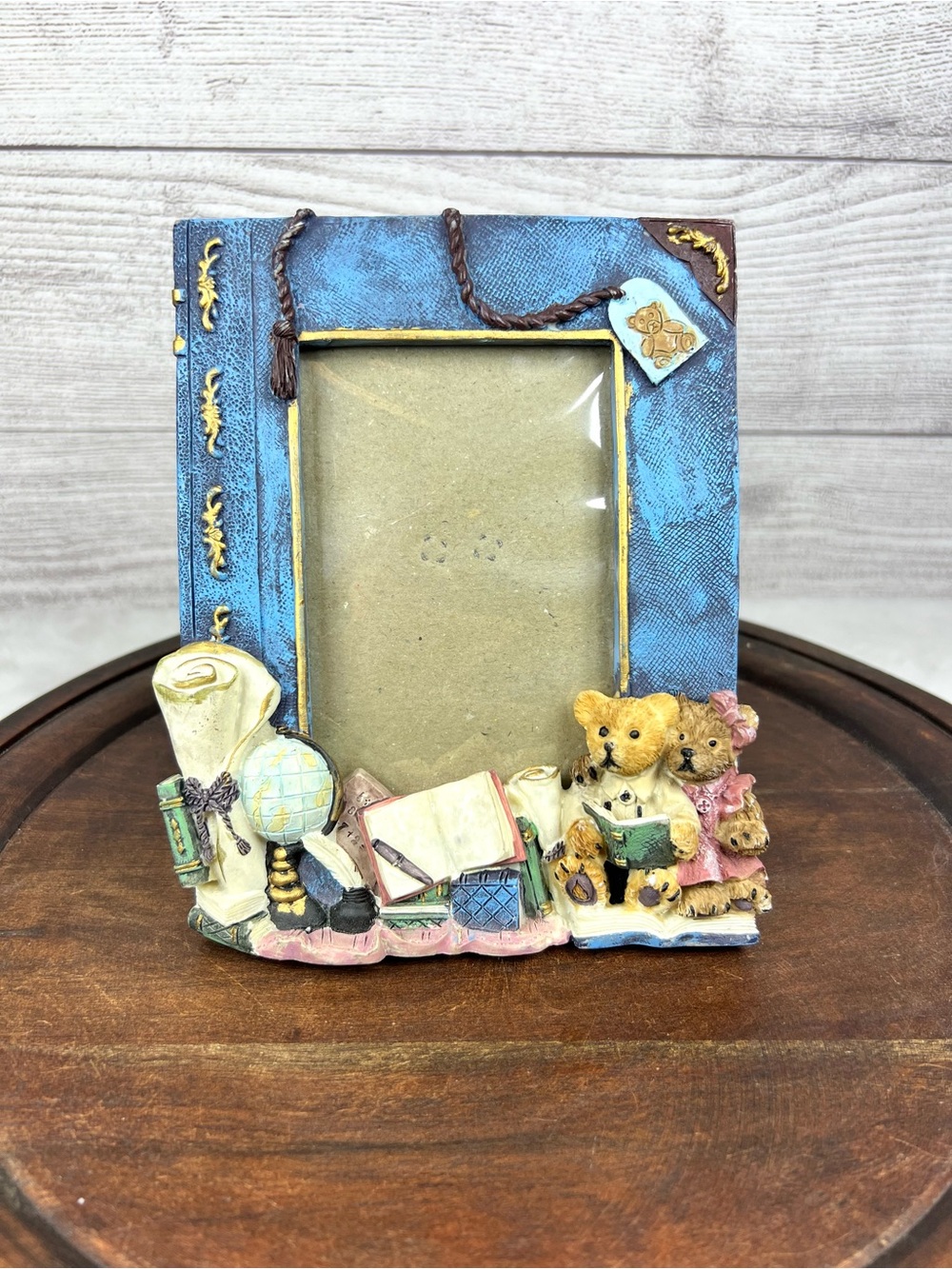 Vintage 3D Teddy Bear Small Photo Frame 90’s Cottagecore Whimsical Decor Retro